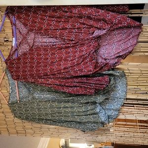 Out for the evening boho blouses. Size M burnt orange and olive green.